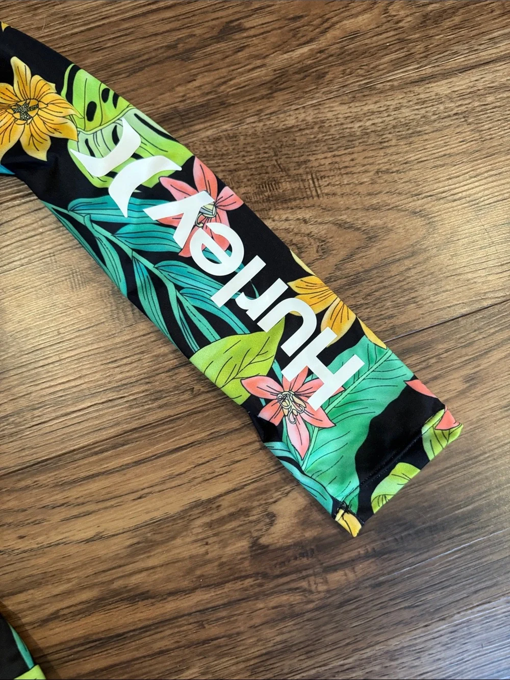 Hurley Black Tropical Floral Long Sleeve Swimsuit